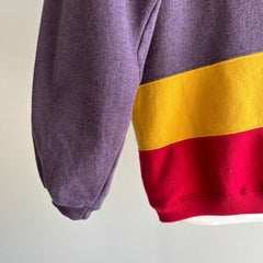 1980s Color Block Henley Sweatshirt