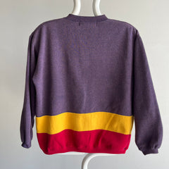1980s Color Block Henley Sweatshirt