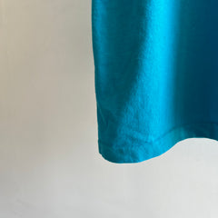 1980/90s Super Boxy Turquoise Cotton T-Shirt