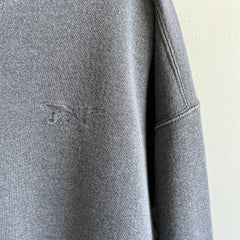 1990s USA Made Reebok Dark Gray Super Slouchy, Worn Reebok Sweatshirt