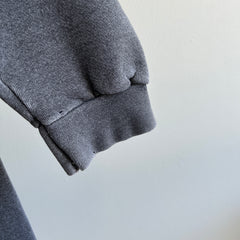 1990 USA Made Reebok Dark Grey Super Slouchy, Worn Reebok Sweatshirt