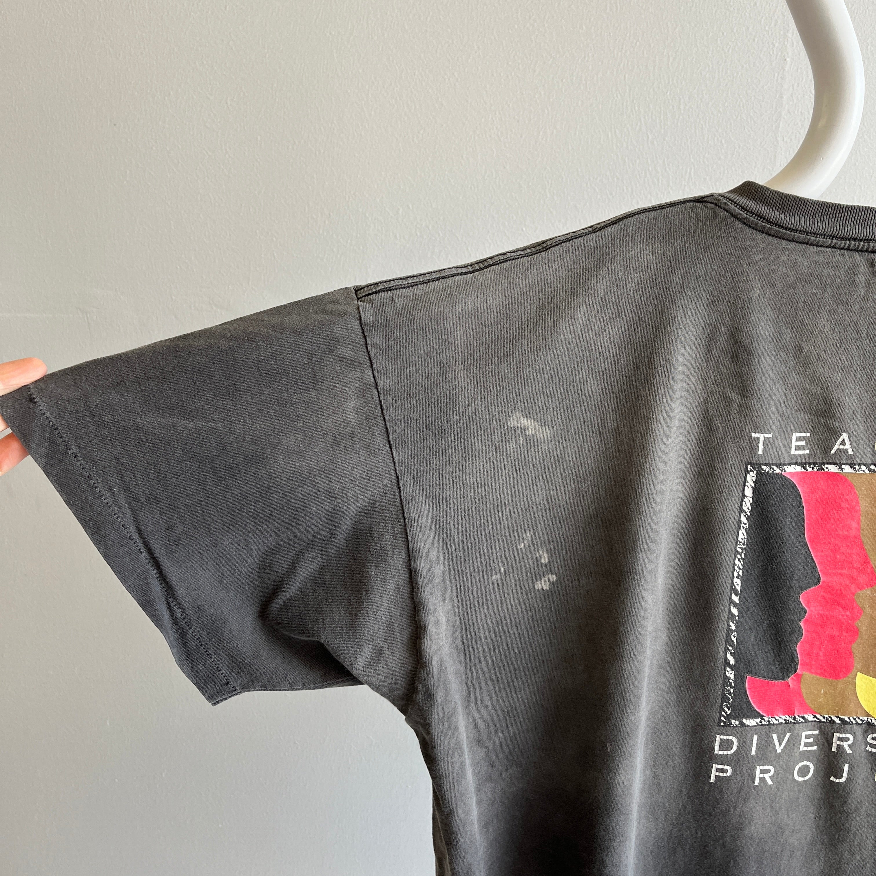 1990s OSFMany Epically Faded Cal Poly Diversity Project T-Shirt - THRASHED!!!!