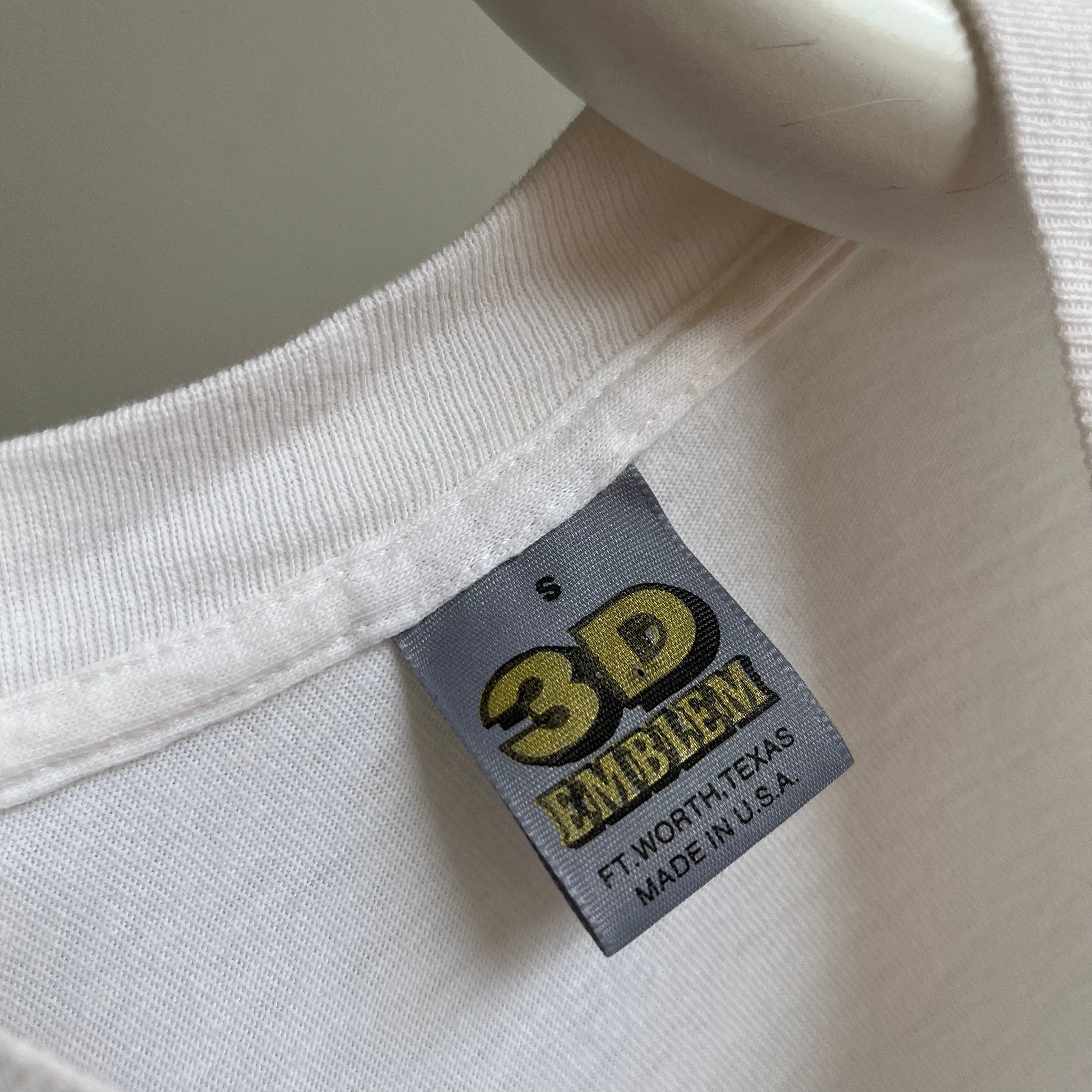 T-shirt à manches longues vierge emblème 3D des années 1980