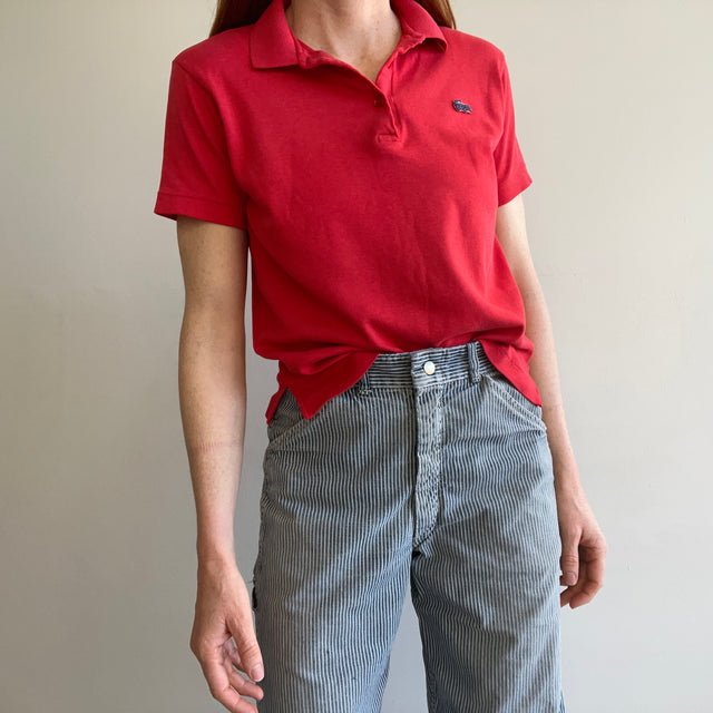 1980s Ms. Casuals Beat Up Red Polo T-Shirt