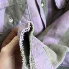 1980s Lavender and Mauve Cotton Flannel