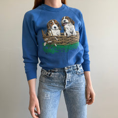 1989 Two Beagle Puppies in a Basket Sweatshirt