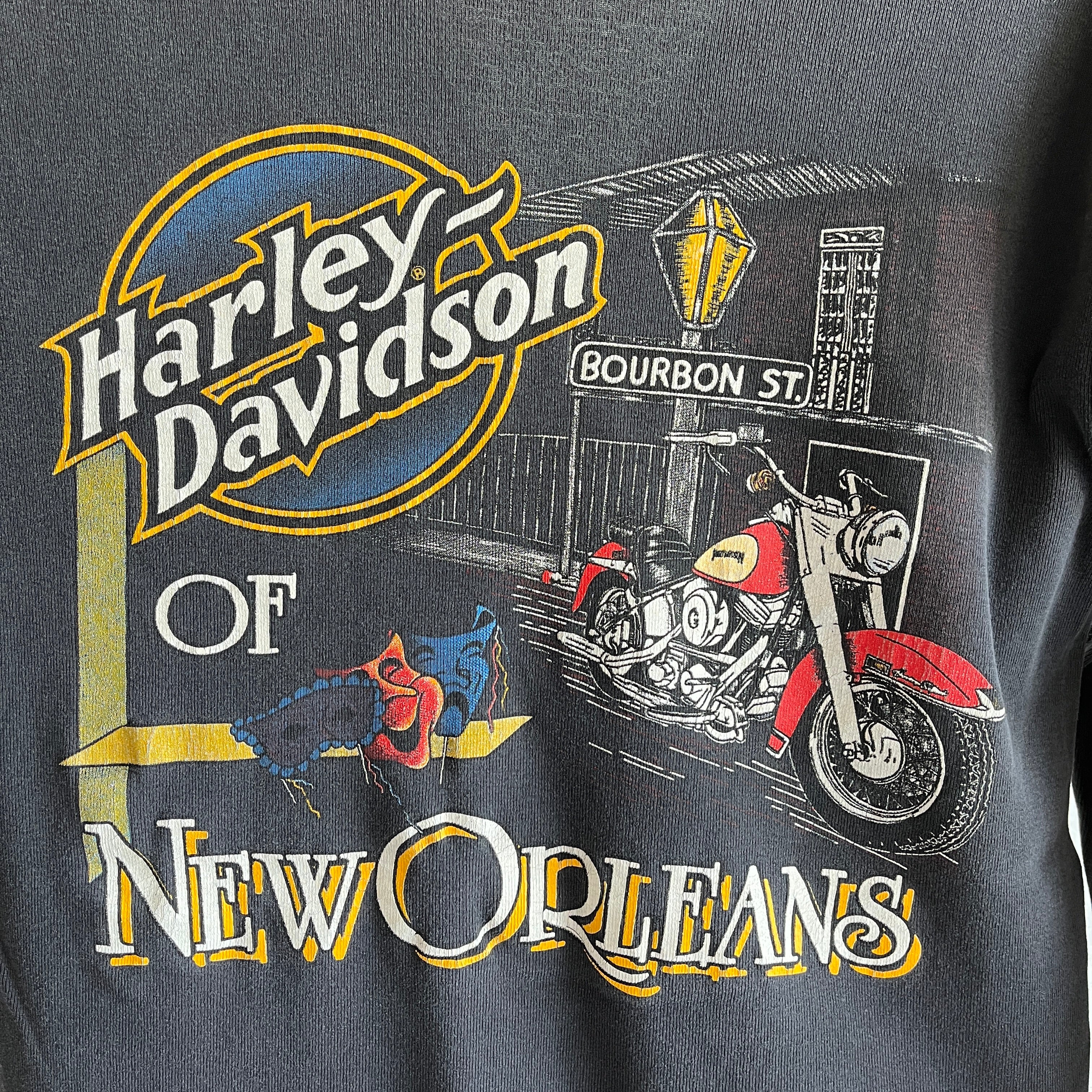 1980s New Orleans Harley XLong Henley (Mini Dress??) Long Sleeve Shirt - WOW!!