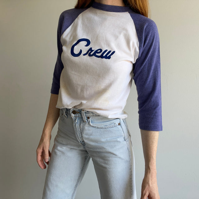 1980s Super Stained "Crew" No. 1 Baseball T-SHirt