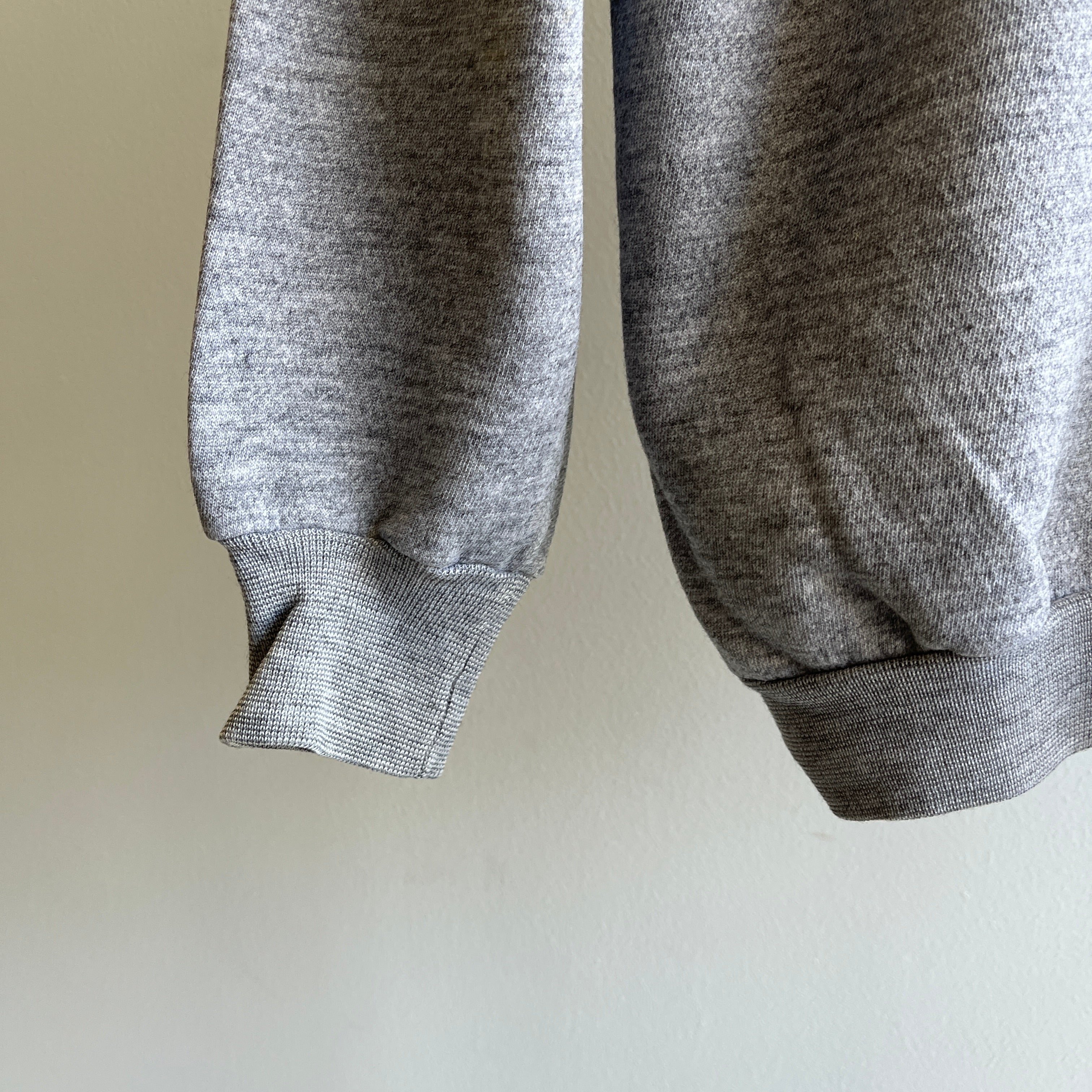 Sweat-shirt gris vierge des années 1980