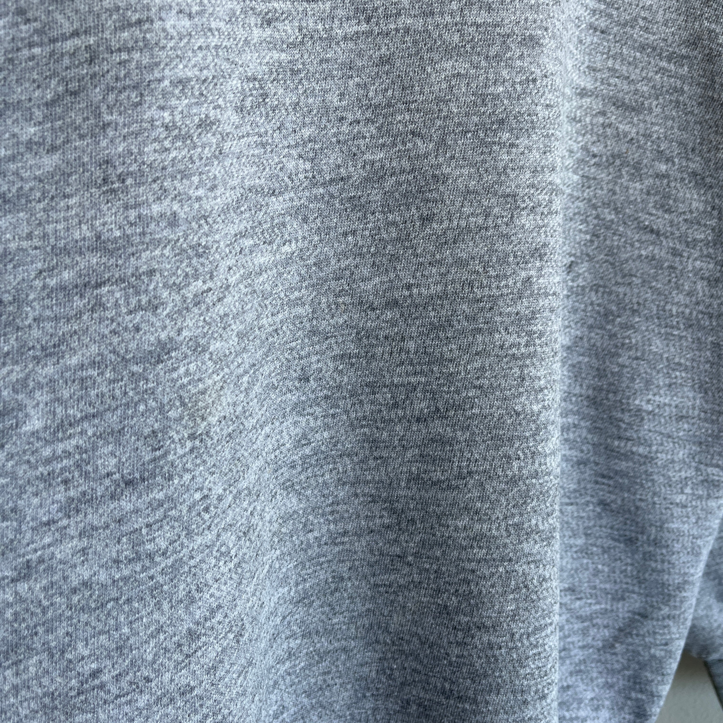 Sweat-shirt gris vierge des années 1980