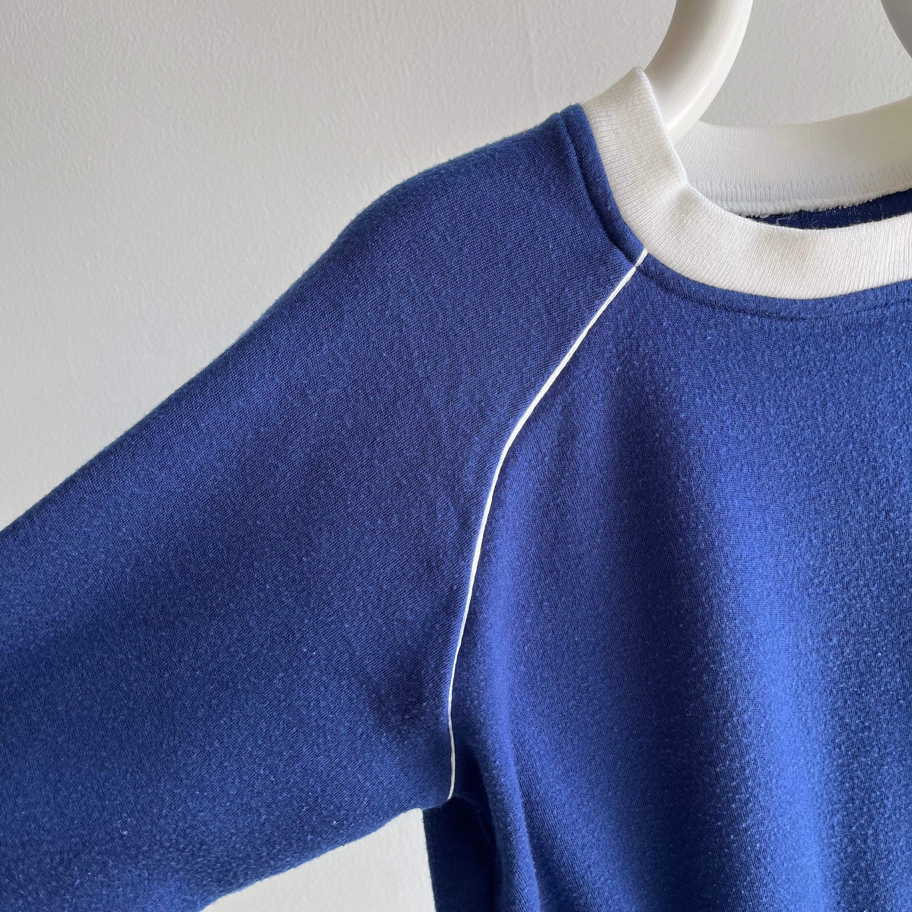 1980s Jersey Two Tone Raglan Shirt/Sweatshirt