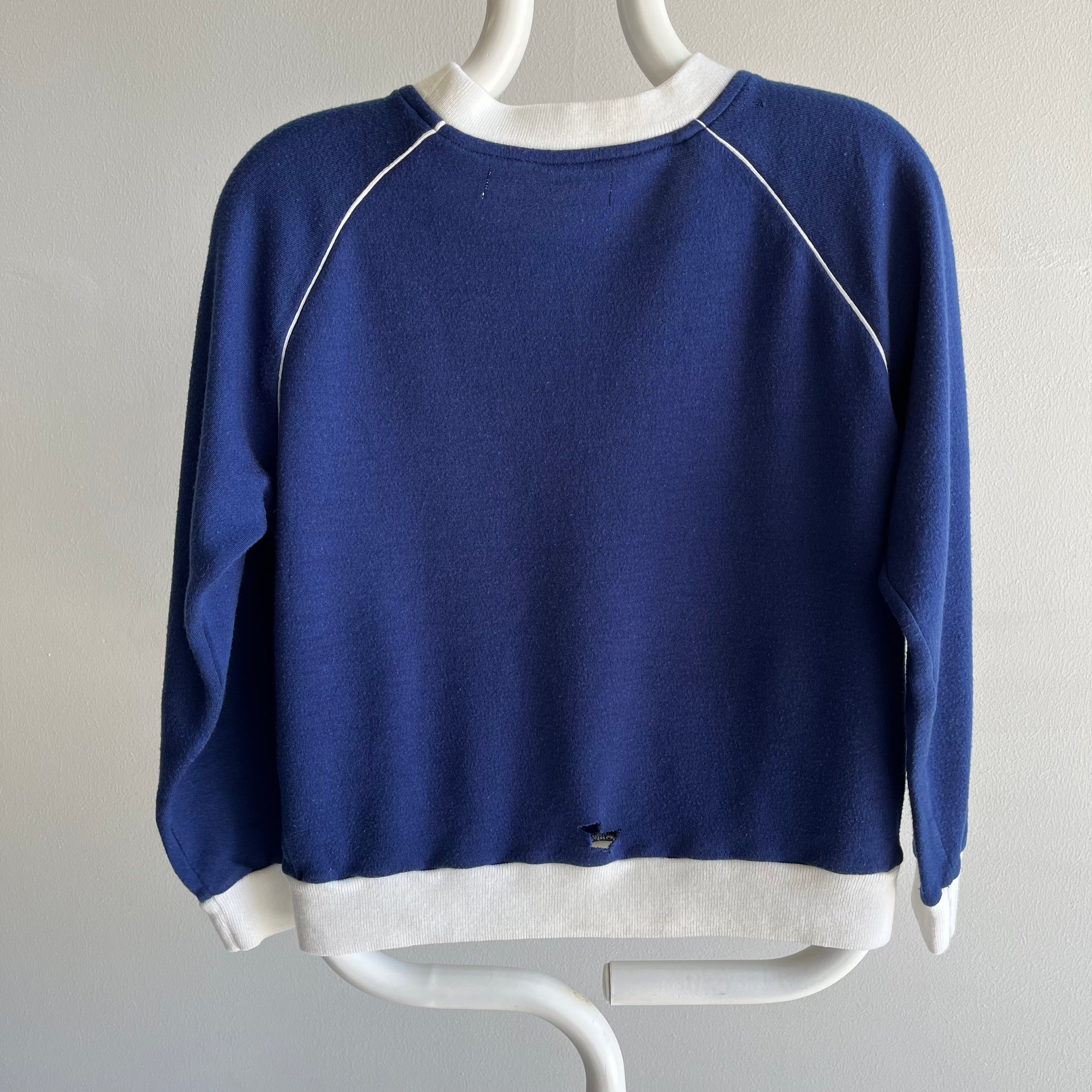 1980s Jersey Two Tone Raglan Shirt/Sweatshirt