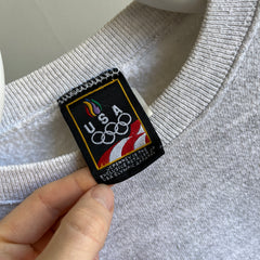 Sweat-shirt officiel de la marque olympique américaine des années 1990 - Gris clair