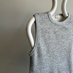 Gilet sweat-shirt gris vierge des années 1980