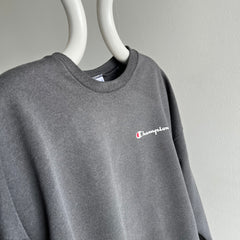 1990s Champion Brand Faded Black To Gray Sweatshirt
