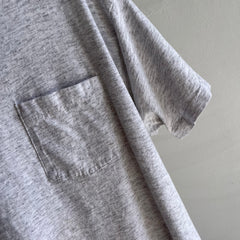 1980s Light Gray Single Stitch Cotton Pocket T-Shirt