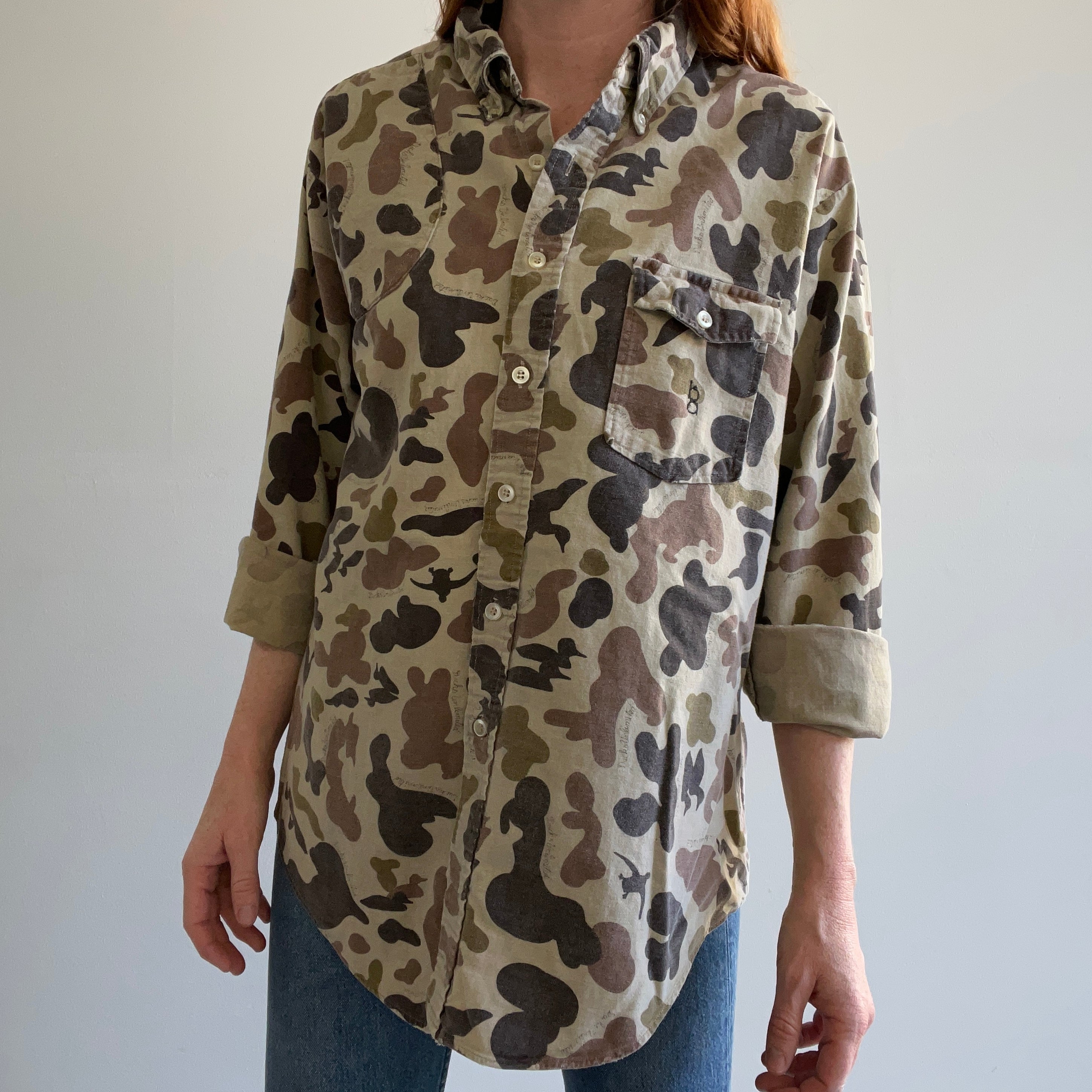 1980s Bob Allen Camo Button Down - It's in the details!