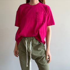 1990s Hot Pink Oversized Pocket T-Shirt by BVD