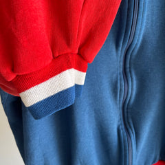 Délavé et usé des années 1990 Reebok Color Block Zip Up