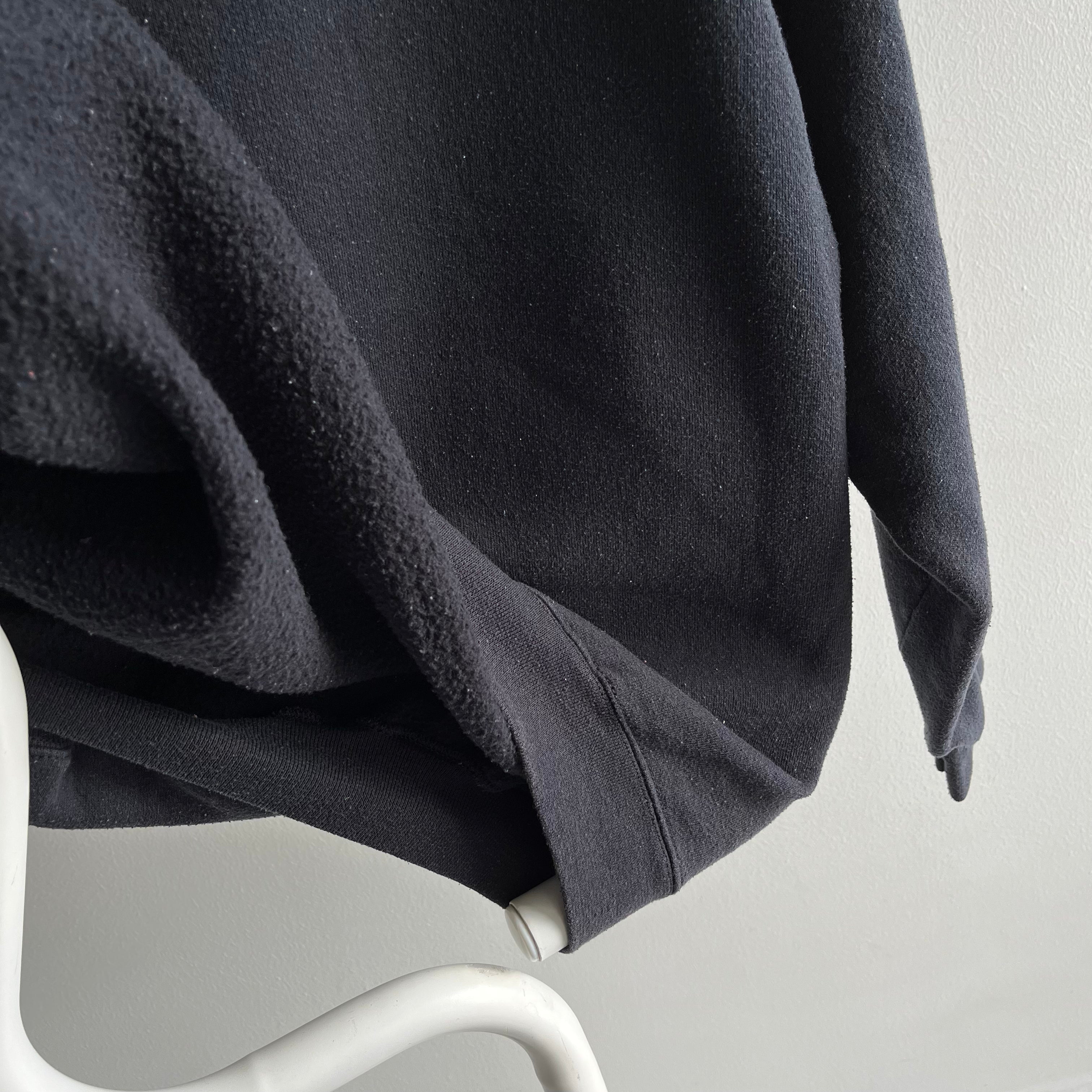 1990s Levi's Brittania Faded Blank Black Sweatshirt