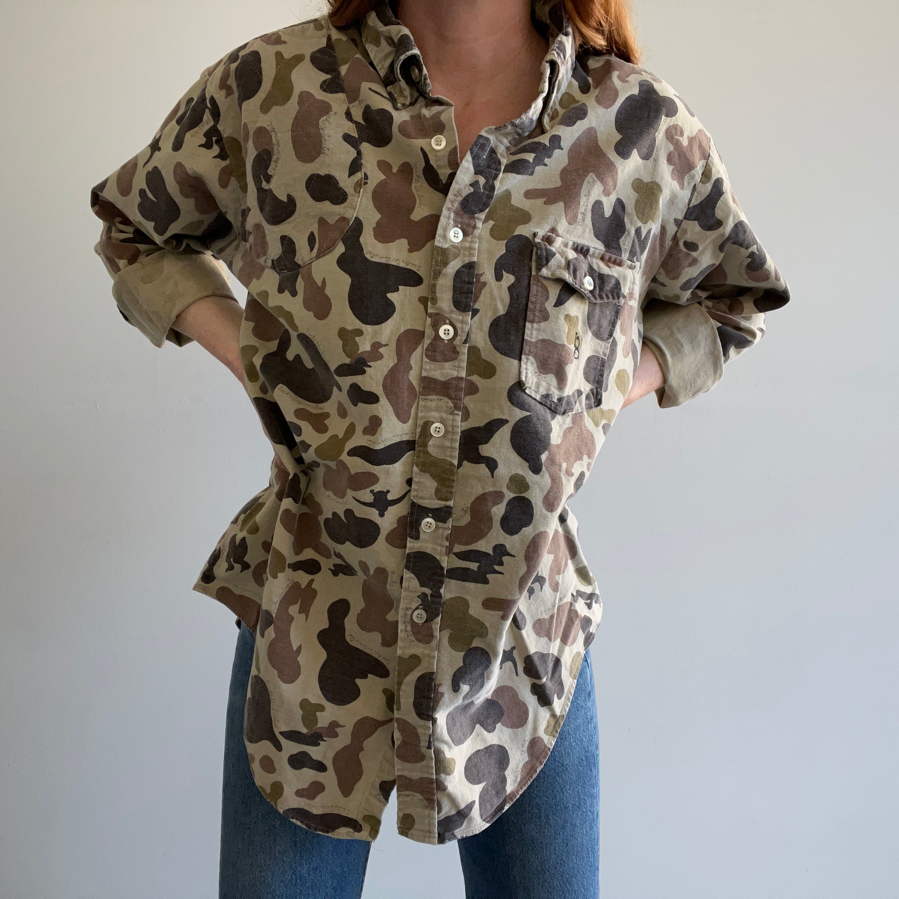 1980s Bob Allen Camo Button Down - It's in the details!