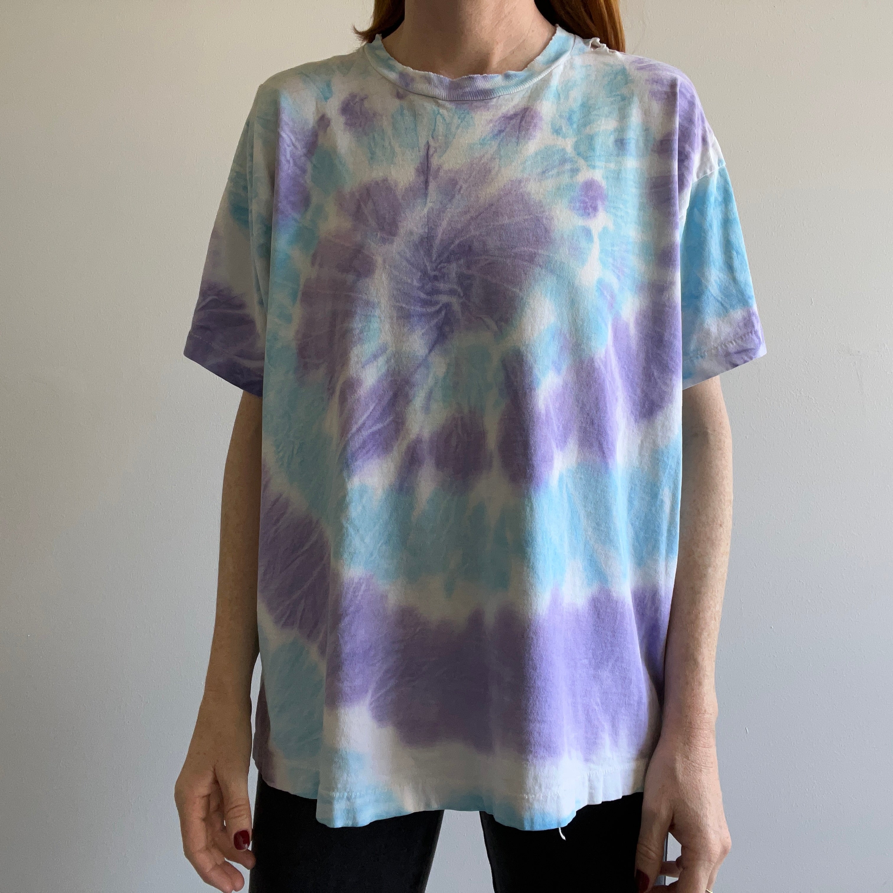 T-shirt tie-dye super doux Beat Up des années 1990 - parfaitement battu !