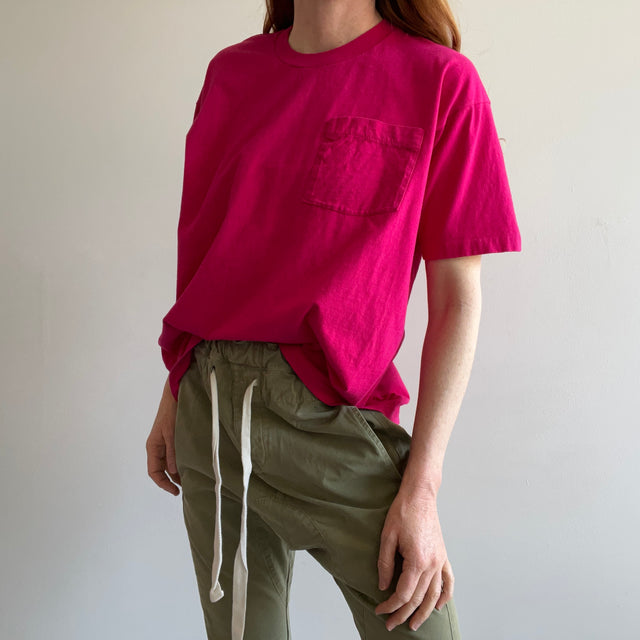 1990s Hot Pink Oversized Pocket T-Shirt by BVD