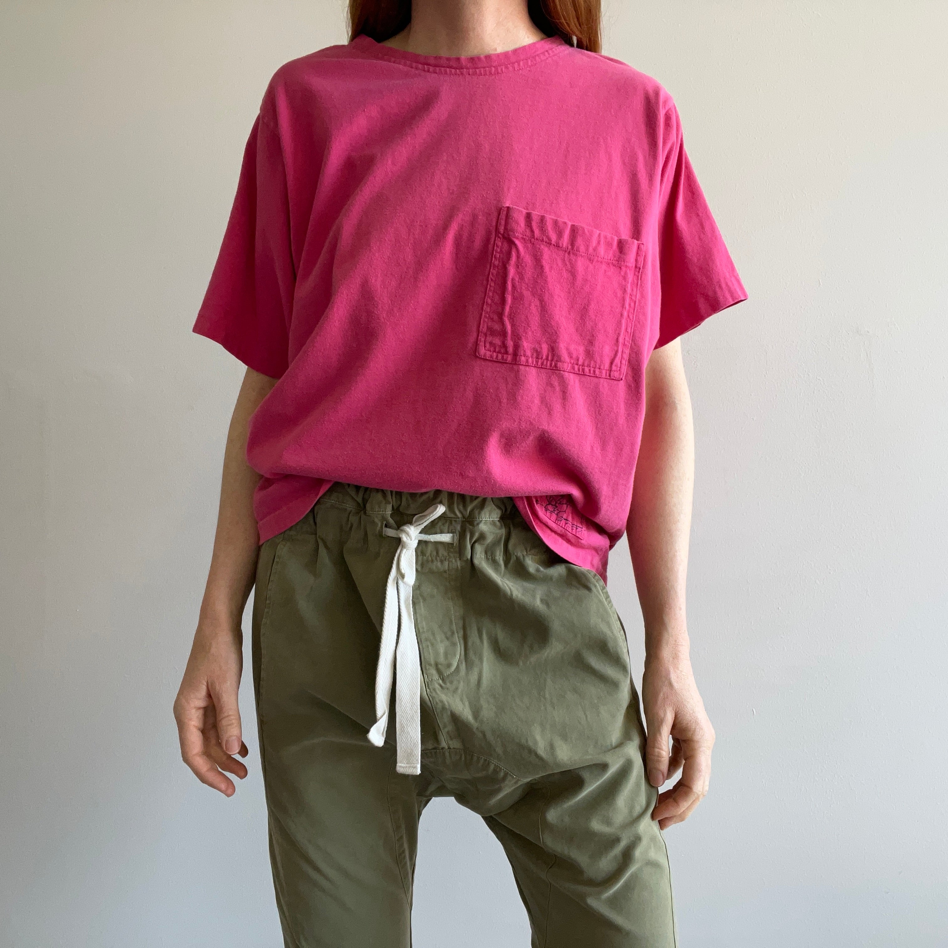 1980/90s Forenza OSFMany Pink Pocket T-Shirt