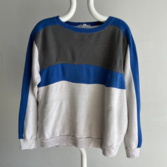 1980s Dunlop! Super Duper Soft and Slouchy Color Block Sweatshirt with Pockets!