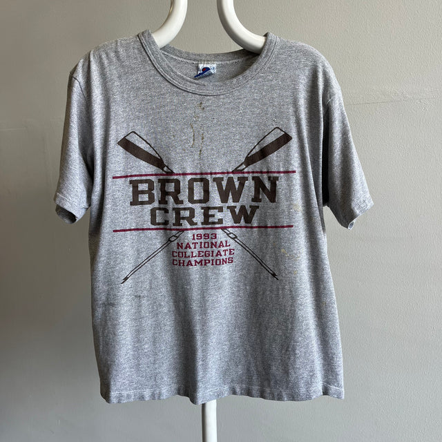 1993 Brown University Rowing Crew T-Shirt with Staining