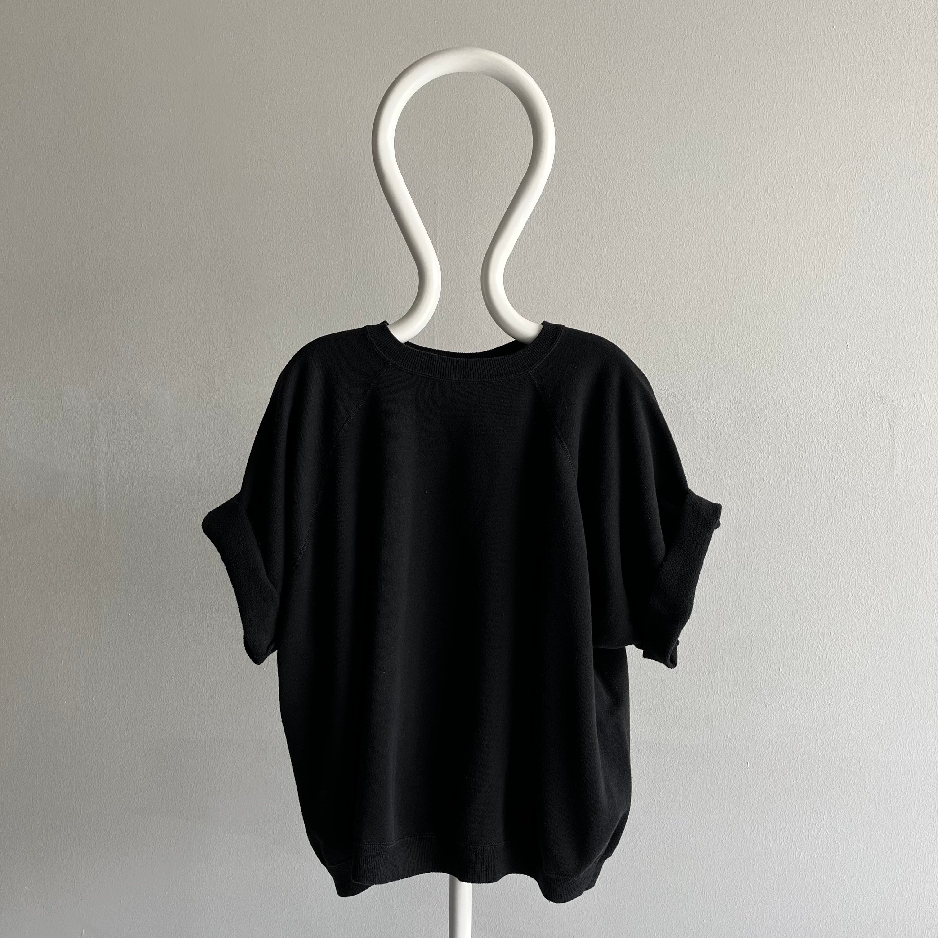 1980/90s DIY Oversized Blank Black Warm Up Sweatshirt