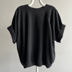 1980/90s DIY Oversized Blank Black Warm Up Sweatshirt