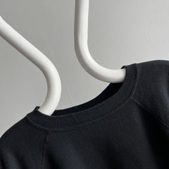 1980/90s DIY Oversized Blank Black Warm Up Sweatshirt