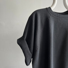 1980/90s DIY Oversized Blank Black Warm Up Sweatshirt