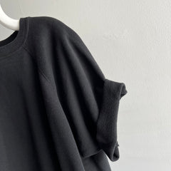 1980/90s DIY Oversized Blank Black Warm Up Sweatshirt