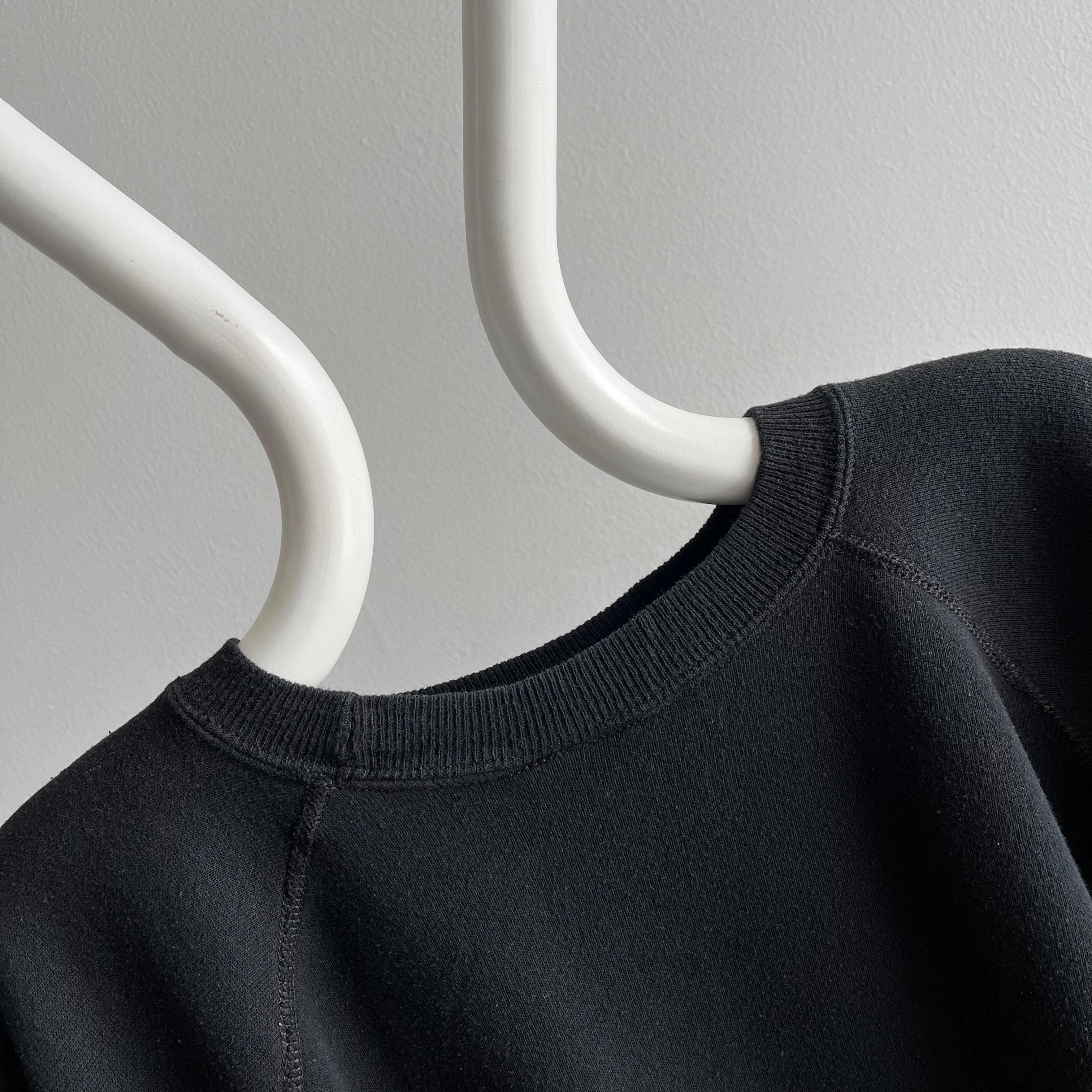 1980/90s DIY Oversized Blank Black Warm Up Sweatshirt