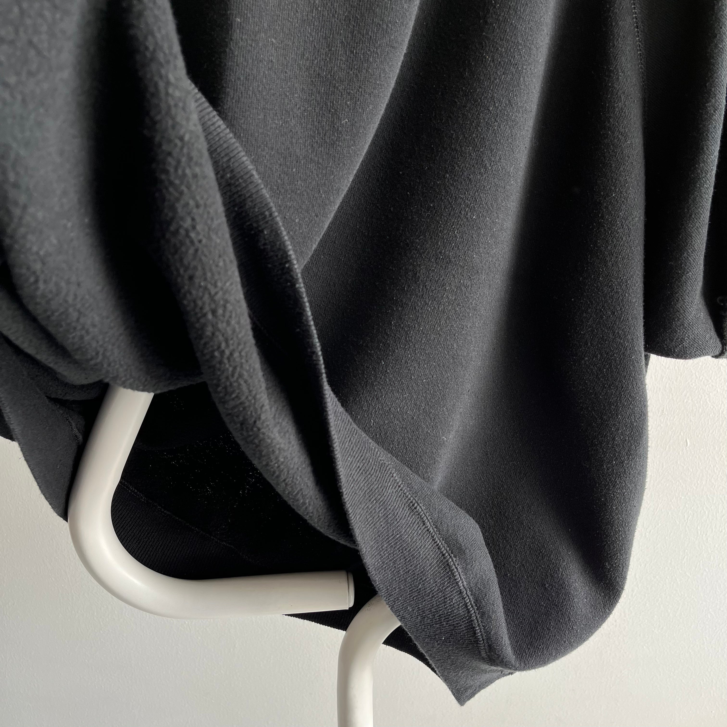 1980/90s DIY Oversized Blank Black Warm Up Sweatshirt