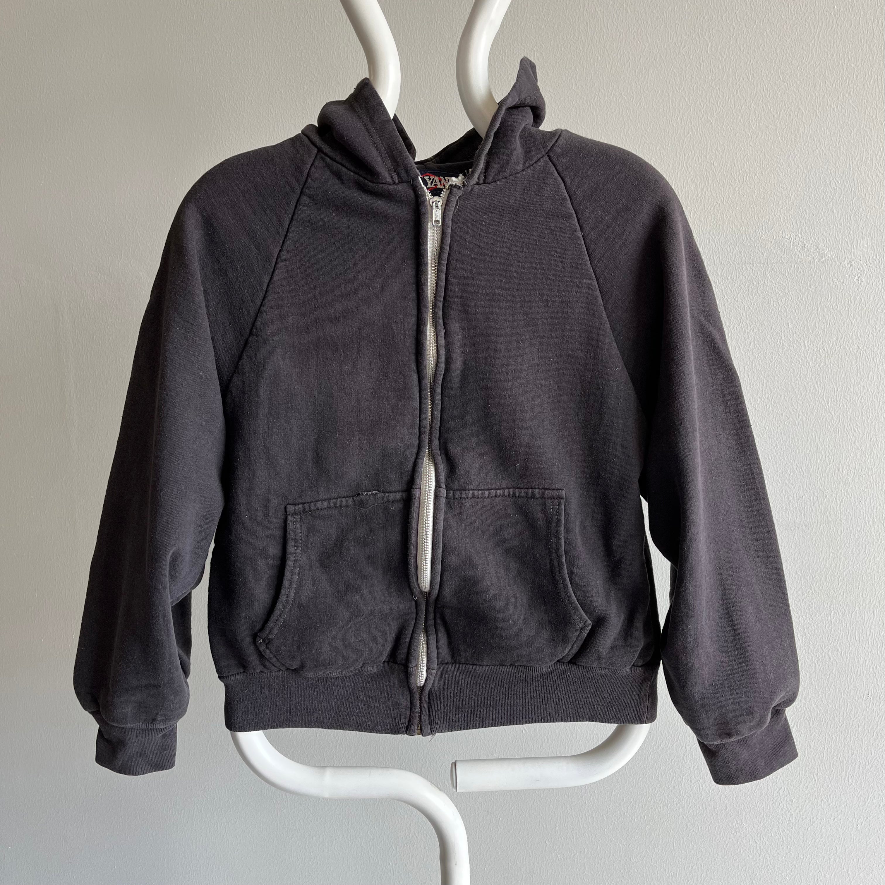 1970s Black Insulated Zip Up Hoodie by Big Yank