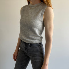 1980s Blank Gray Sweatshirt Vest