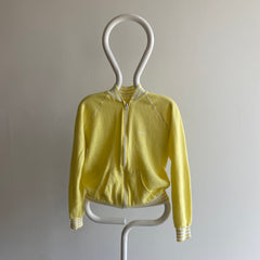 1980s Super Soft Pale Yellow Mac Gregor Zip Up Sweatshirt