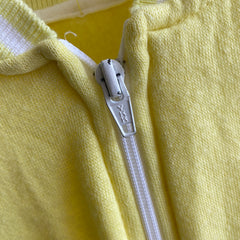 1980s Super Soft Pale Yellow Mac Gregor Zip Up Sweatshirt