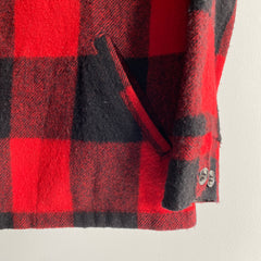 1980s Woolrich Heavy Wool Buffalo Plaid Hunting Coat