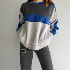 1980s Dunlop! Super Duper Soft and Slouchy Color Block Sweatshirt with Pockets!