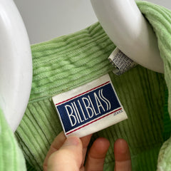 Chemise de style flanelle vert lime en velours côtelé Bill Blass des années 1990 - WOWZA