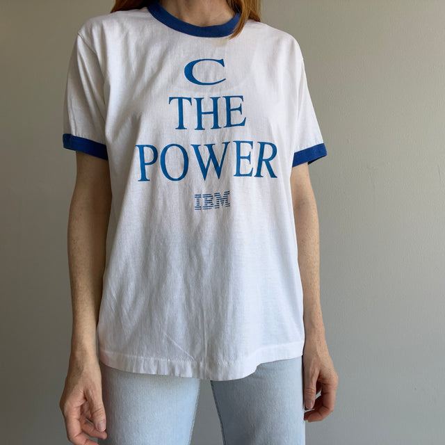 1980s C The Power IBM Iconic Ring T-Shirt by Screen Stars