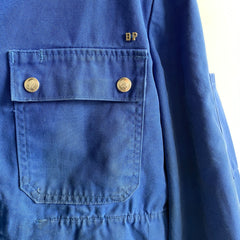 1990s BP European Workwear Jacket with Paint Staining and Snaps