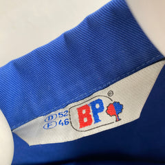 Veste de travail européenne BP des années 1990 avec taches de peinture et boutons-pression