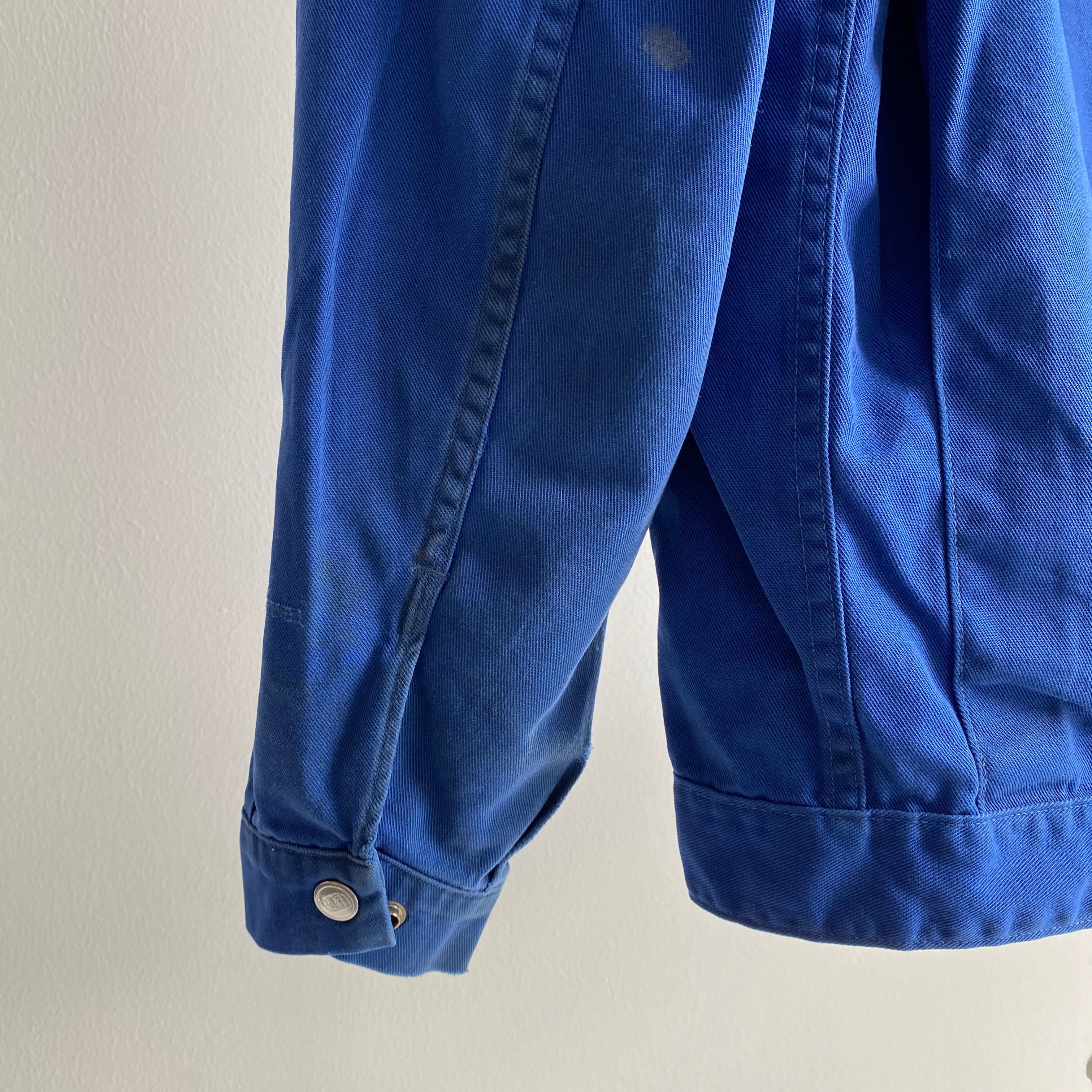 1990s BP European Workwear Jacket with Paint Staining and Snaps