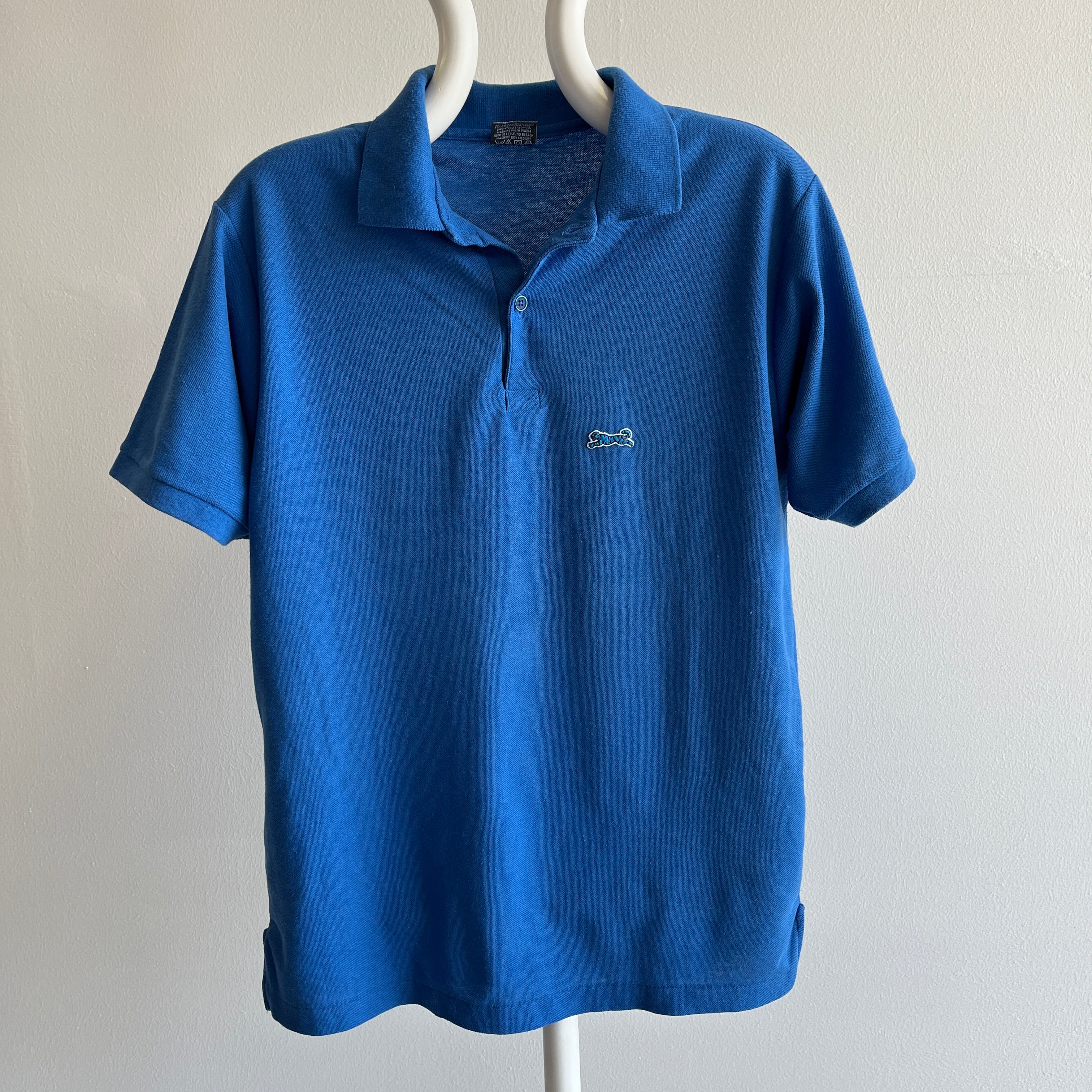 1980s Le Tigre Bright Blue Polo T-Shirt - USA MADE