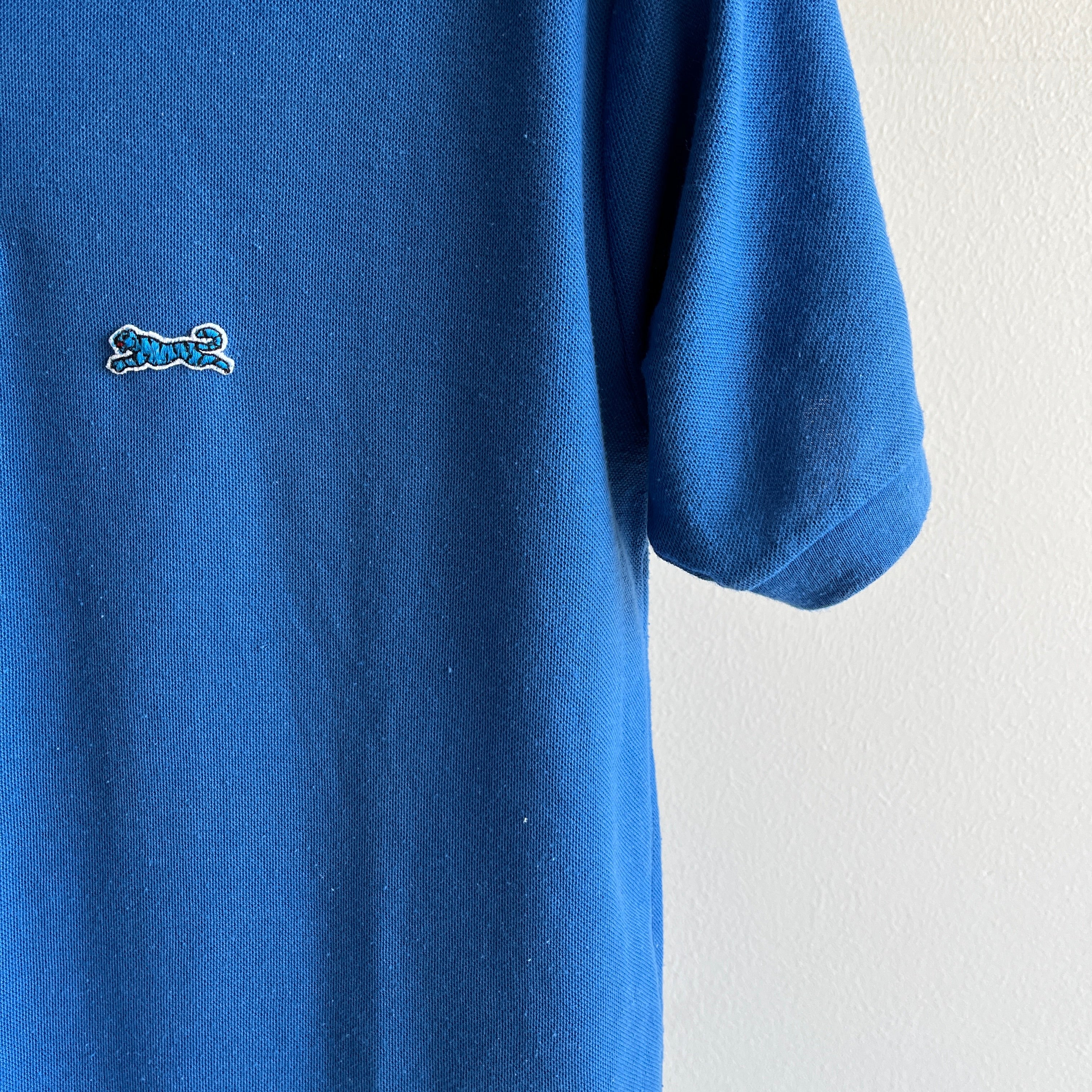 1980s Le Tigre Bright Blue Polo T-Shirt - USA MADE